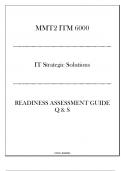 (WGU MMT2) ITM 6000 IT Strategic Solutions - Readiness Assessment Guide Q & S 20242025