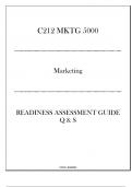 (WGU C212) MKTG 5000 Marketing - Readiness Assessment Guide Q & S 20242025