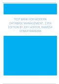 Jeff Hoffer, Ramesh Venkataraman Test Bank For Modern Database Management, 13th Edition