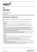 AQA AS GERMAN Paper 3 Speaking June 2024