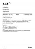 AQA French 7652 paper 2 question paper French A 19June 2024