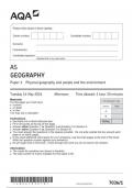 AQA Geography 7036 paper 1 question paper Geography AS 14May 2024