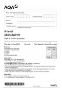 AQA Geography 7037 paper 1 question paper Geography A 16May 2024