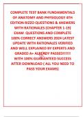 COMPLETE TEST BANK FUNDAMENTALS OF ANATOMY AND PHYSIOLOGY 4TH EDITION RIZZO QUESTIONS & ANSWERS WITH RATIONALES (CHAPTER 1-19) EXAM  QUESTIONS AND COMPLETE 100% CORRECT ANSWERS 2024 LATEST UPDATE WITH RATIONALES VERIFIED AND WELL EXPLAINED BY EXPERTS AND 