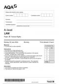 AQA Law 7162 3B question paper Law A 10June 2024