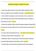 pharmacology module 9 exam Questions And Answers Latest 2024/ 2025 Graded A+ | 100% Verified!!