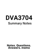 DVA3704 - Summarised NOtes