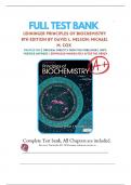 Test Bank - Lehninger Principles of Biochemistry, 8th Edition (Nelson) Chapter 1-28 | All Chapters |COMPLETE GUIDE |GUARANTEED SUCCESS.