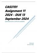 CAS3701 Assignment 11 2024 - DUE 13 September 2024