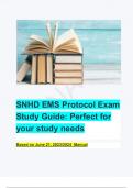 SNHD EMS Protocol Exam Study Guide: Perfect for your study needs: Based on June 21, 2023/2024  Manual