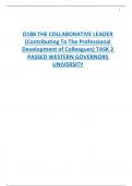 D188 THE COLLABORATIVE LEADER  (Contributing To The Professional  Development of Colleagues) TASK 2  PASSED WESTERN GOVERNORS  UNIVERSITY