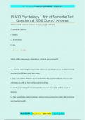 PLATO Psychology 1 End of Semester Test Questions & 100% Correct Answers