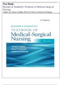 Test Bank - Brunner & Suddarth's Textbook of Medical-Surgical Nursing, 15th Edition by Hinkle, All 1-68 Chapters Covered, Newest Edition 