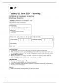 ocr GCSE Combined Science A (Gateway Science) Paper 4 J250/04 Chemistry (Foundation Tier) QUESTION PAPER June 2024 