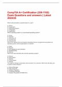 CompTIA A+ Certification (220-1102) Exam Questions and answers | Latest 2024/25