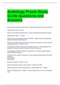 Audiology Praxis Study Guide Questions and Answers 