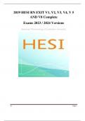 HESI RN EXIT V1,V2,V3,V4,V 5 AND V8 COMPLETE EXAMS 2023/2024 update  VERSIONS