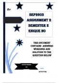 SEP2603 Assignment 2 (COMPLETE ANSWERS) Semester 2 2024 - DUE 13 September 2024 