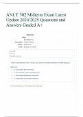 ANLY 502 Midterm Exam Latest Update 2024/2025 Questions and Answers Graded A+;Harrisburg University Of Science And Technology Hi