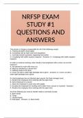 NRFSP EXAM STUDY #1 QUESTIONS AND ANSWERS