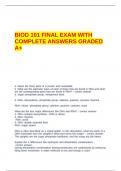 BIOD 101 FINAL EXAM WITH COMPLETE ANSWERS GRADED A+.