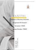 TAX3701 Assignment 02 Answers Semester 2 2024