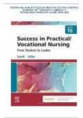 TESTBANK FOR SUCCESS IN PRACTICAL/VOCATIONAL NURSING 10TH EDITION CARROLL’S TESTBANK/COMPLETE GUIDE 2024-2025