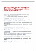 Seminole State Campell Biology Final Exam Review With complete solution Latest 2024/25 RATED A+