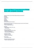 Balanced Body Comprehensive Pilates Quiz with complete solutions