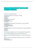 Balanced Body Written Test Out with complete solutions