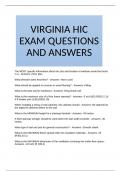 VIRGINIA HIC EXAM QUESTIONS AND ANSWERS