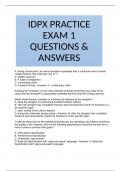 IDPX PRACTICE EXAM 1 QUESTIONS & ANSWERS