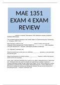 MAE 1351 EXAM 4 EXAM REVIEW