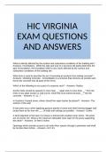 HIC VIRGINIA EXAM QUESTIONS AND ANSWERS