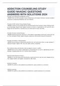 ADDICTION COUNSELING STUDY GUIDE/ NAADAC QUESTIONS ANSWERS WITH SOLUTIONS 2024