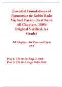 Test Bank For Essential Foundations of Economics 6th Edition By Robin Bade Michael Parkin (All Chapters, 100% Original Verified, A+ Grade) 