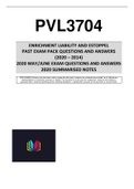 PVL3704 - PAST EXAM PACK SOLUTIONS & BRIEF NOTES