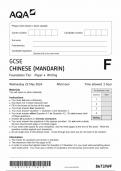 AQA GCSE CHINESE (MANDARIN) FOUNDATION TIER PAPER 4 2024 (8673/WF: Writing)