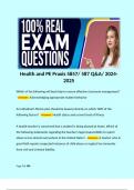 Health and PE Praxis 5857/ 587 Q&A/ 2024-2025. 