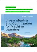 olution Manual for Linear Algebra and Optimization for Machine Learning 1st Edition by Charu Aggarwal, ISBN: 9783030403430, All 11 Chapters Covered