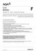 AQA GCSE BENGALI PAPER 1 FOUNDATION TIER 2024 (8638/LF/T: Listening Test Transcript)