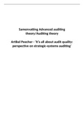 Auditing theory - samenvattingen artikelen college 1 t/m 3
