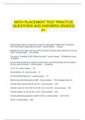   MATH PLACEMENT TEST PRACTICE QUESTIONS AND ANSWERS GRADED A+.