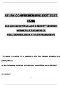 ATI PN Comprehensive Exit TEST BANK Exam (2023 / 2024) with 400+ NGN Questions and Revised Correct Answers & Rationales, 100% Guarantee Pass