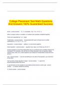  College Placement Test-Math Questions And Answers 100% Guaranteed Success.