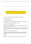  D027 Pathopharmacology Wgu Test Questions With Complete Solutions.