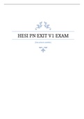 HESI PN V1 EXIT EXAM QUESTION AND ANSWER WITH CORRECT  SOLUTIONS