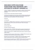 2024/2025 COPD EAQ EXAM QUESTIONS AND ANSWERS 100% ACCURATE ALREADY GRADED A+