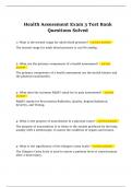 Health Assessment Exam 3 Test Bank Questions Solved