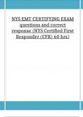 NYS EMT-B State Exam Written |NYS Certified First Responder (CFR) 60 hrs)| new update solution